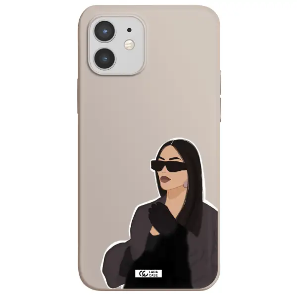 Minimalist Portrait Apple iPhone 12 mini Silicone Stone Case