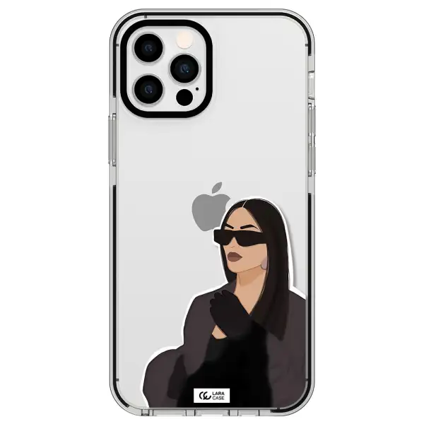 Minimalist Portrait Apple iPhone 12 pro impact black border Case