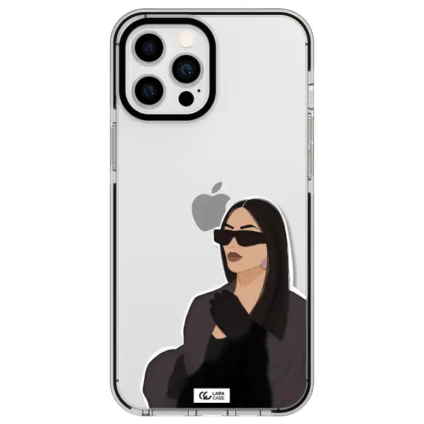 Minimalist Portrait Apple iPhone 12 pro max impact black border Case