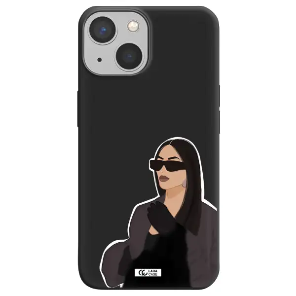Minimalist Portrait Apple iPhone 13 mini Silicone black Case