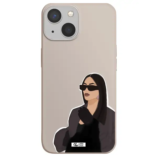 Minimalist Portrait Apple iPhone 13 mini Silicone Stone Case