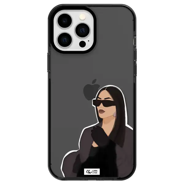 Minimalist Portrait Apple iPhone 13 Pro Max impact Smoke Black Case