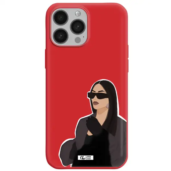 Minimalist Portrait Apple iPhone 13 Pro Max Silicone Imperial Red Case