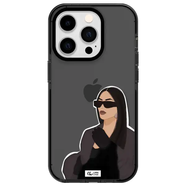 Minimalist Portrait Apple iPhone 14 pro impact Smoke Black Case