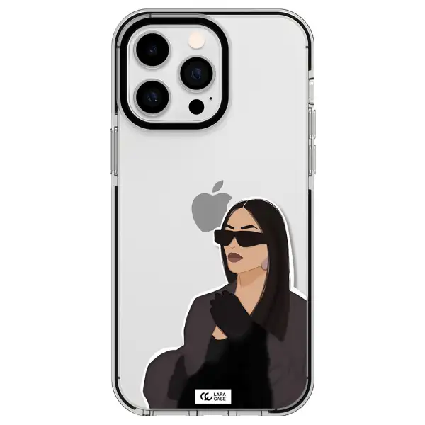 Minimalist Portrait Apple iPhone 14 pro max impact black border Case