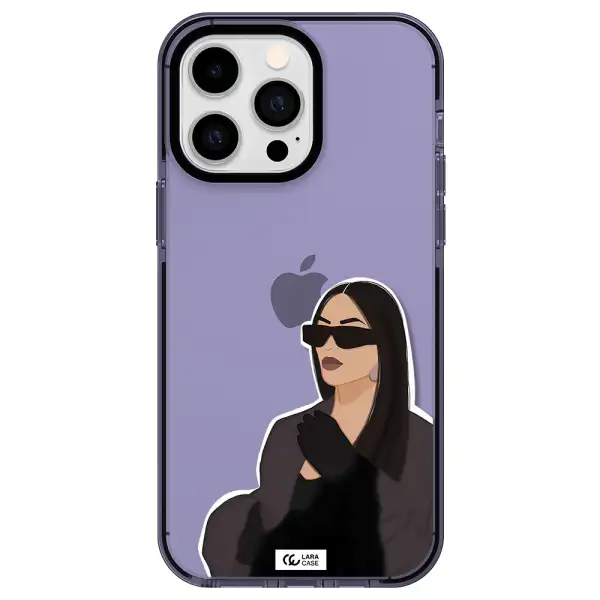 Minimalist Portrait Apple iPhone 14 pro max impact Lilac Case