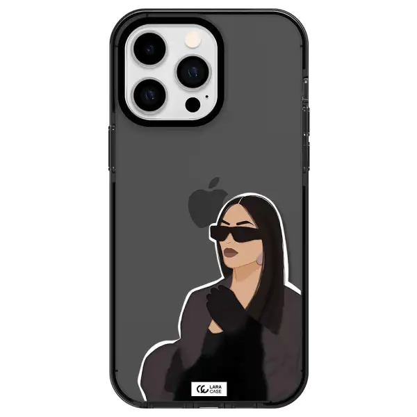 Minimalist Portrait Apple iPhone 14 pro max impact Smoke Black Case