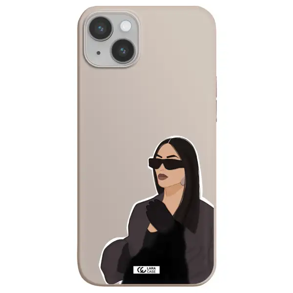 Minimalist Portrait Apple iPhone 14 Silicone Stone Case