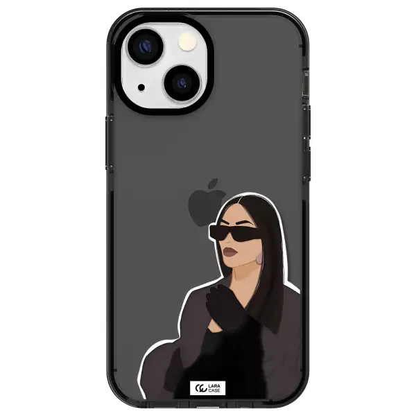Minimalist Portrait Apple iPhone 15 impact Smoke Black Case