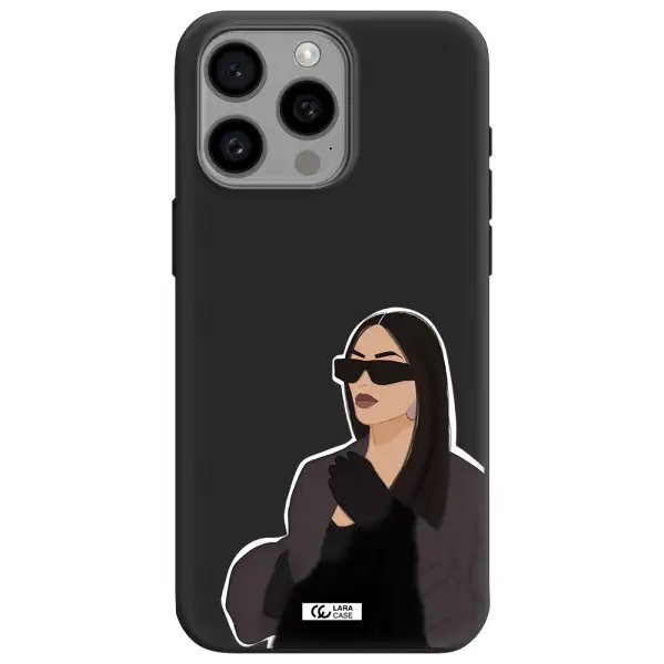 Minimalist Portrait Apple Iphone 15 Pro max Silicone black Case