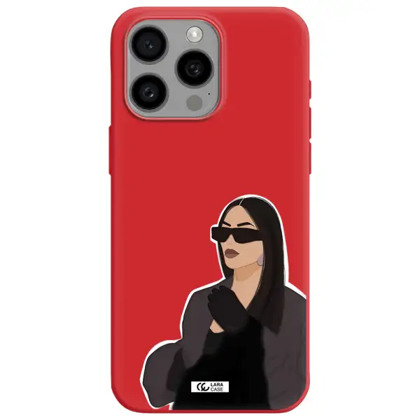 Minimalist Portrait Apple Iphone 15 Pro Max Silicone Imperial Red Case