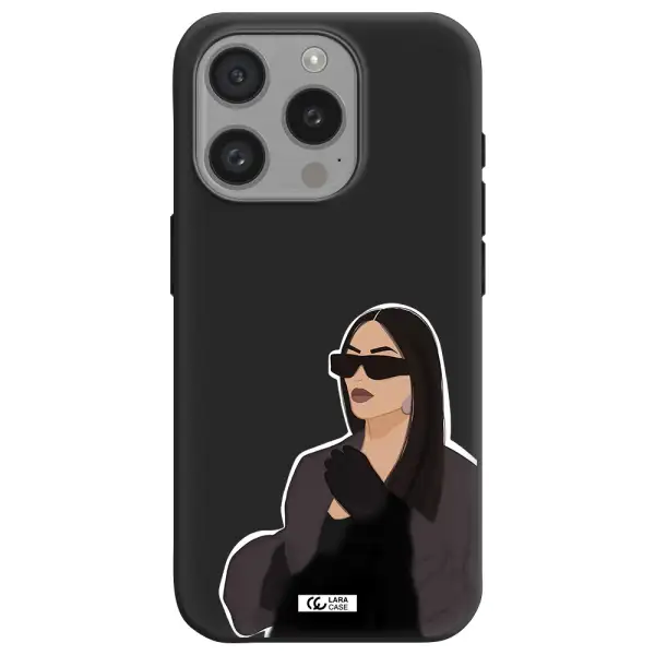 Minimalist Portrait Apple Iphone 15 Pro Silicone Black Case