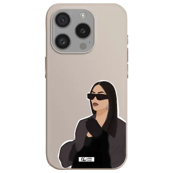 Minimalist Portrait Apple Iphone 15 Pro Silicone Stone Case