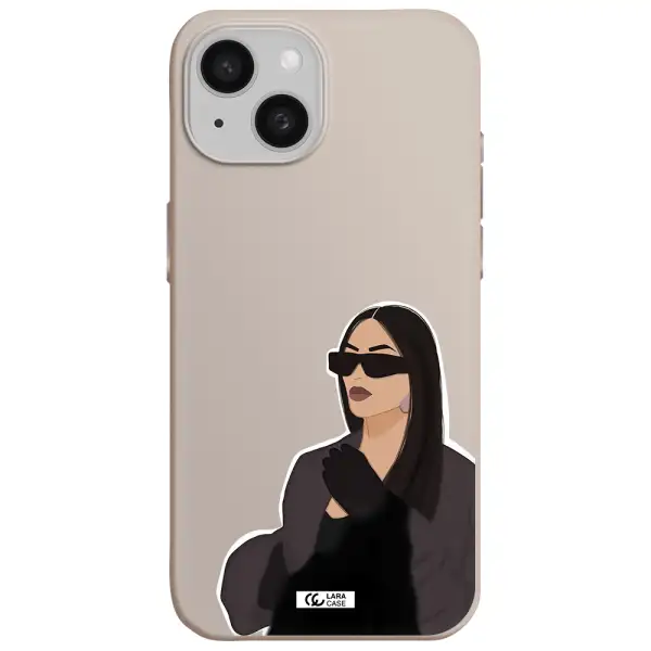 Minimalist Portrait Apple iPhone 15 Silicone Stone Case