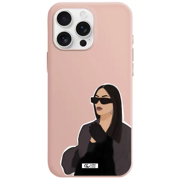 Minimalist Portrait Apple Iphone 16 Pro Max Silicone Pastel Pink Case