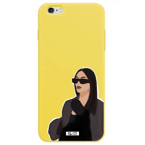 Minimalist Portrait Apple iPhone 6 plus Silicone canary yellow Case