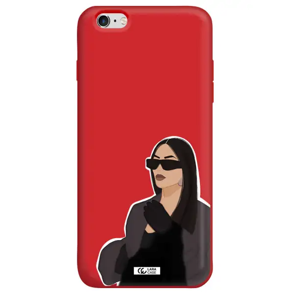 Minimalist Portrait Apple iPhone 6 s plus Silicone Imperial Red Case