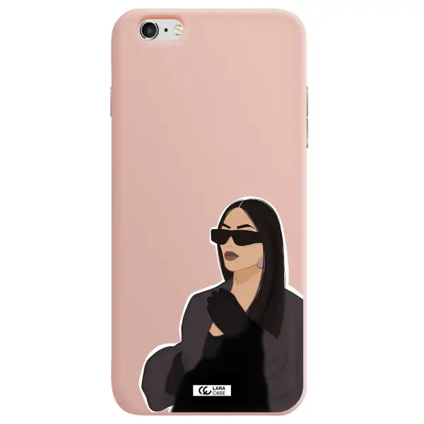 Minimalist Portrait Apple iPhone 6 s plus Silicone pastel pink Case
