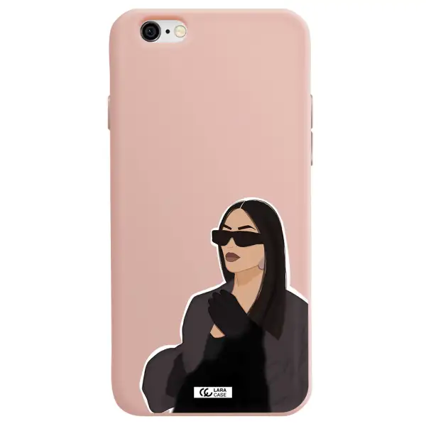 Minimalist Portrait Apple iPhone 6 Silicone pastel pink Case