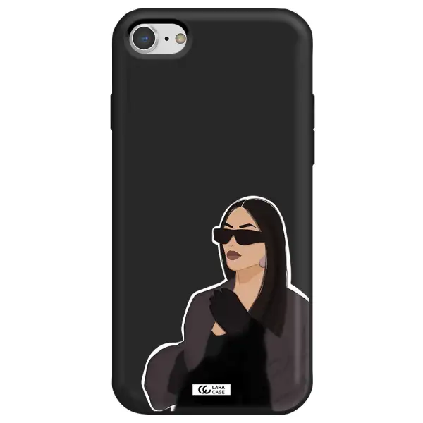 Minimalist Portrait Apple iPhone 7 Silicone black Case