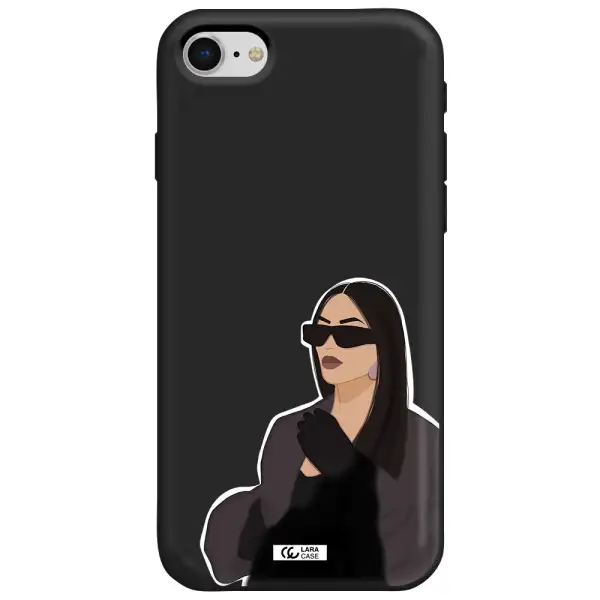 Minimalist Portrait Apple iPhone se 2020 Silicone black Case