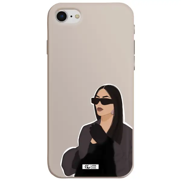 Minimalist Portrait Apple iPhone se 2020 Silicone Stone Case