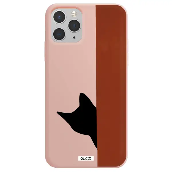 Black Cat Apple iPhone 11 pro max Silicone pastel pink Case
