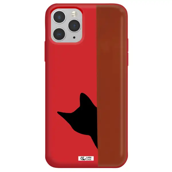 Black Cat Apple iPhone 11 pro Silicone Imperial Red Case