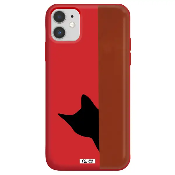 Black Cat Apple iPhone 11 Silicone Imperial Red Case