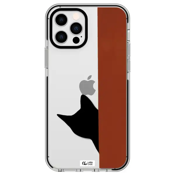 Black Cat Apple iPhone 12 pro impact black border Case