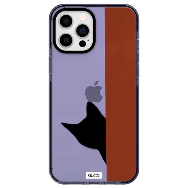 Black Cat Apple iPhone 12 pro max impact Lilac Case