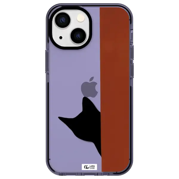 Black Cat Apple iPhone 13 mini impact Lilac Case