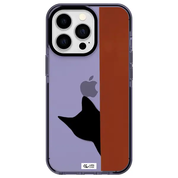 Black Cat Apple iPhone 13 Pro impact Lilac Case