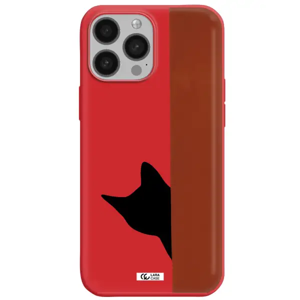 Black Cat Apple iPhone 13 Pro Max Silicone Imperial Red Case