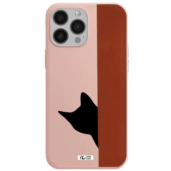 Black Cat Apple iPhone 13 Pro Silicone pastel pink Case