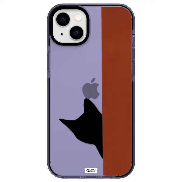 Black Cat Apple iPhone 14 plus impact Lilac Case