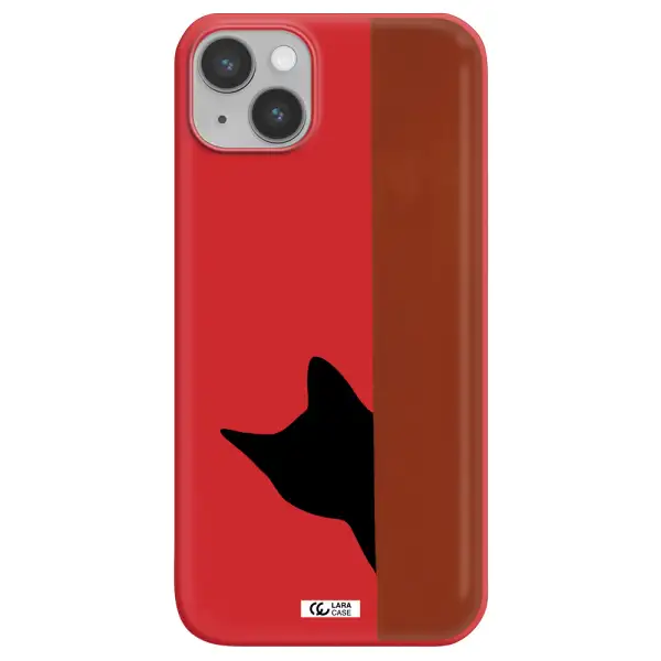 Black Cat Apple iPhone 14 plus Silicone Imperial Red Case
