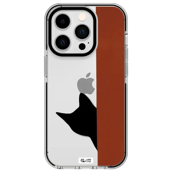 Black Cat Apple iPhone 14 pro impact black border Case