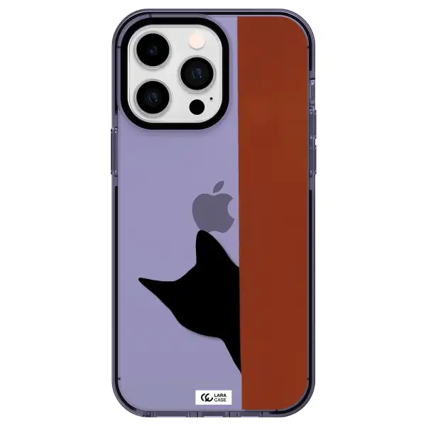 Black Cat Apple iPhone 14 pro max impact Lilac Case