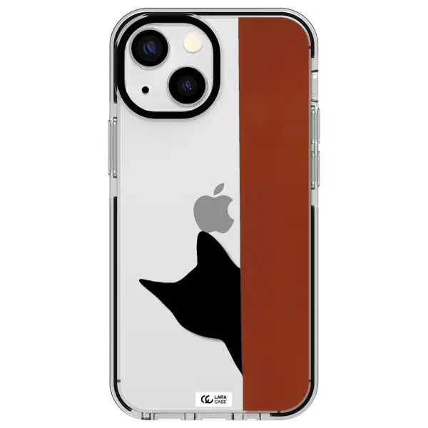 Black Cat Apple iPhone 15 impact black border Case