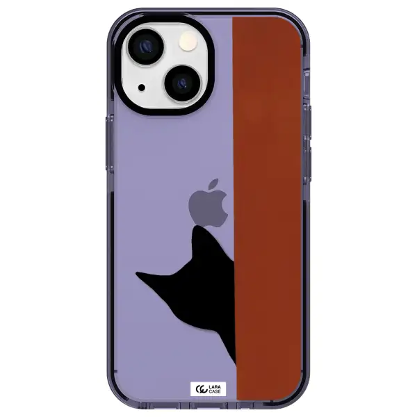 Black Cat Apple iPhone 15 impact Lilac Case