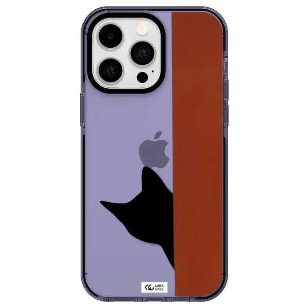 Black Cat Apple iPhone 15 Pro impact Lilac Case