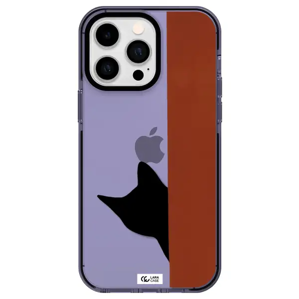 Black Cat Apple iPhone 15 Pro Max impact Lilac Case