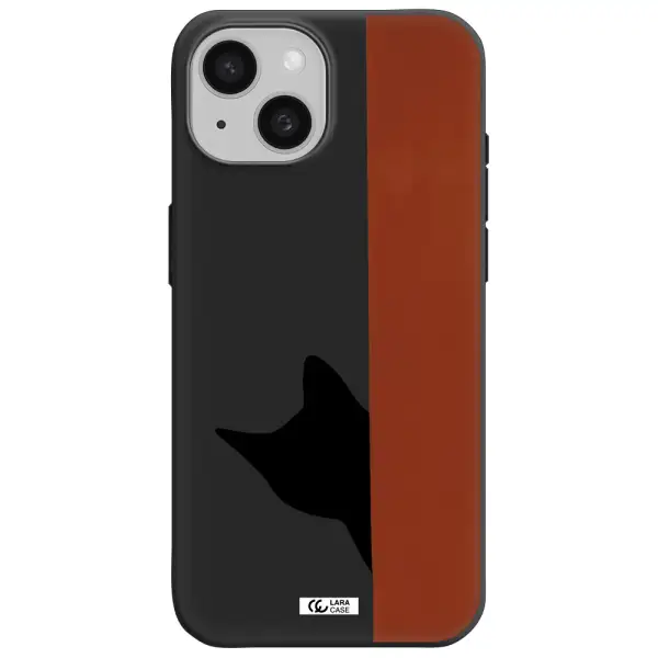 Black Cat Apple iPhone 15 Silicone black Case