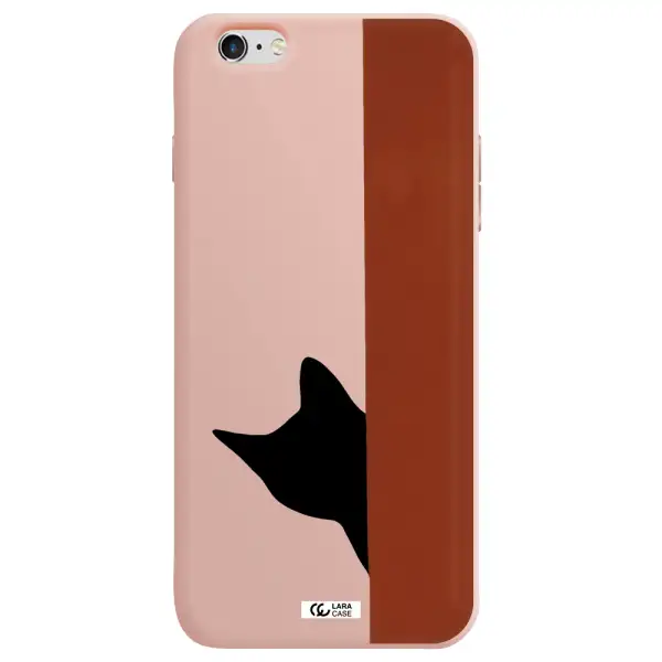 Black Cat Apple iPhone 6 plus Silicone pastel pink Case