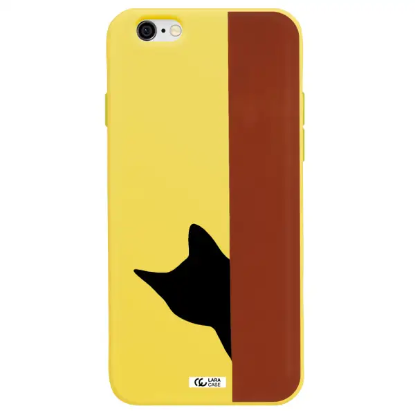 Black Cat Apple iPhone 6 Silicone canary yellow Case