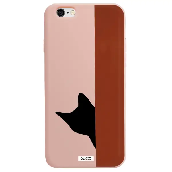 Black Cat Apple iPhone 6 Silicone pastel pink Case
