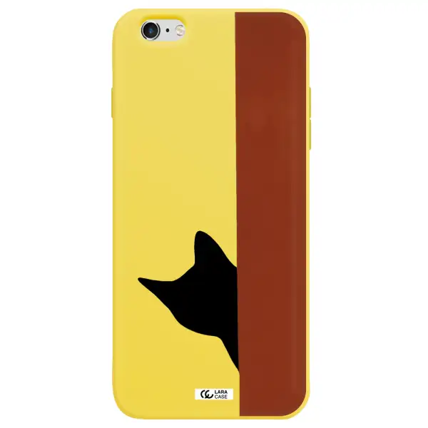 Black Cat Apple iPhone 6S Silicone canary yellow Case
