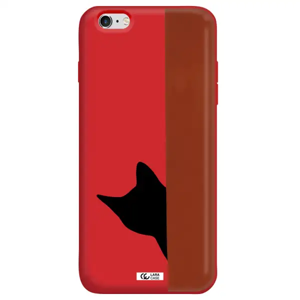 Black Cat Apple iPhone 6S Silicone Imperial Red Case