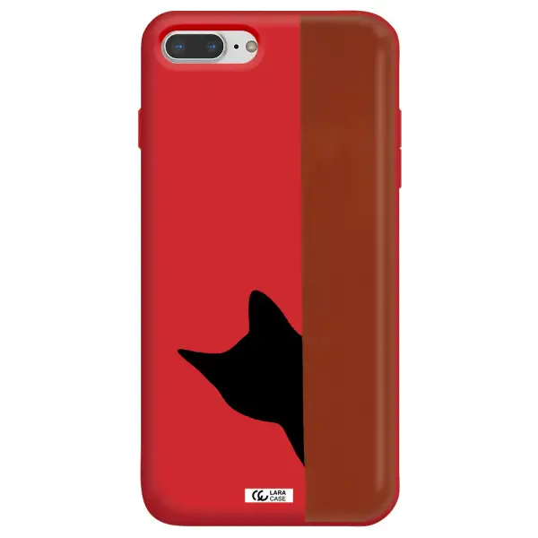 Black Cat Apple iPhone 7 plus Silicone Imperial Red Case